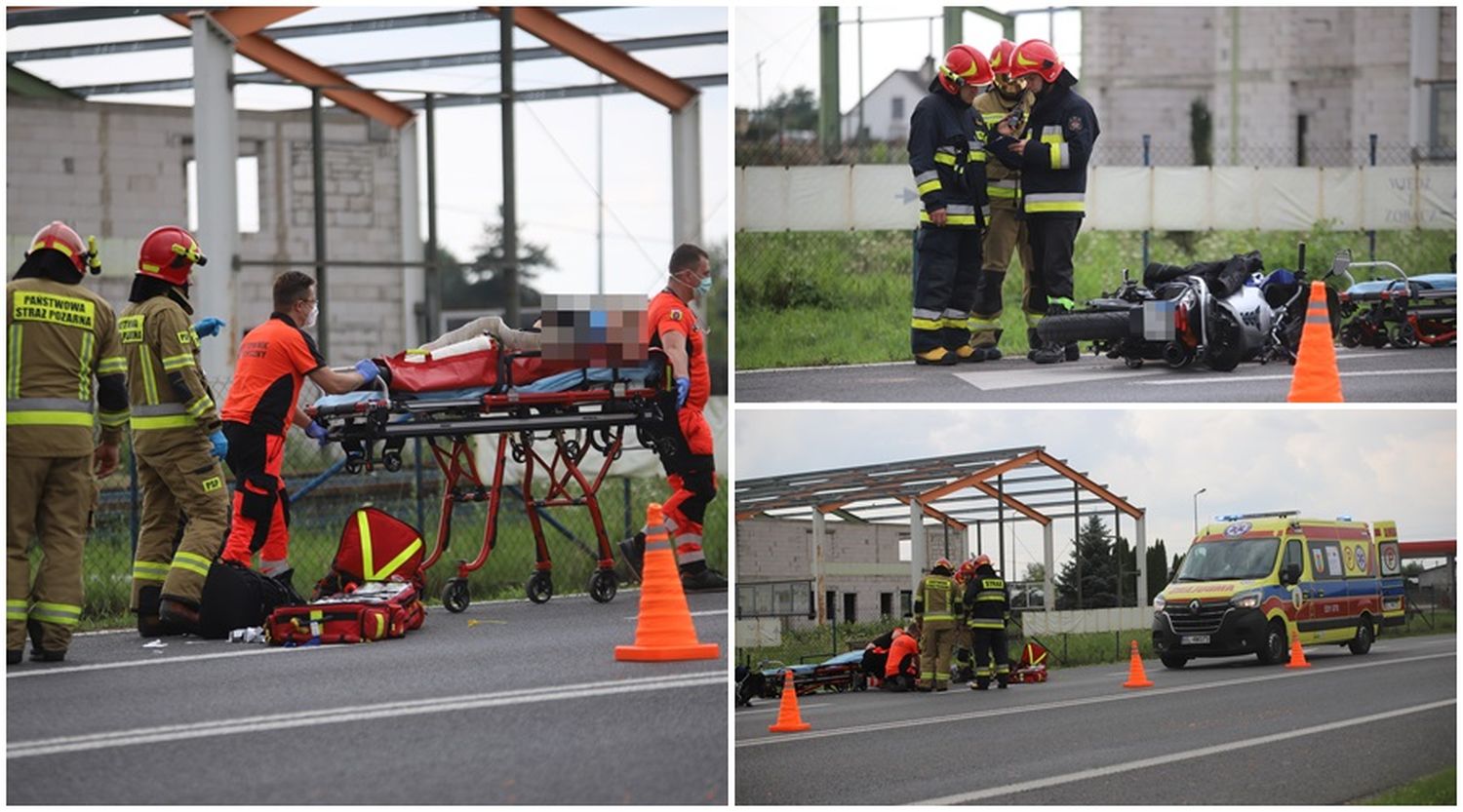 Wypadek z udziałem motocyklisty pod Kutnem. Ranny mężczyzna w szpitalu [ZDJĘCIA] - Zdjęcie główne