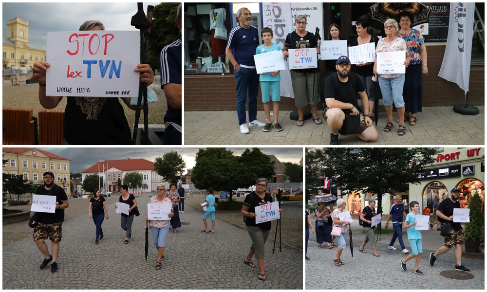 W Kutnie protestowali w obronie TVN. Organizatorzy: „W Polsce skończy się era wolnych mediów” [ZDJĘCIA] - Zdjęcie główne