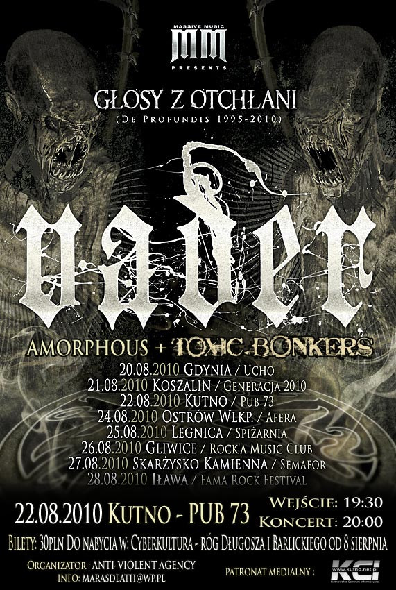 Koncert: Vader, Amorphous, Toxic Bonkers - Zdjęcie główne