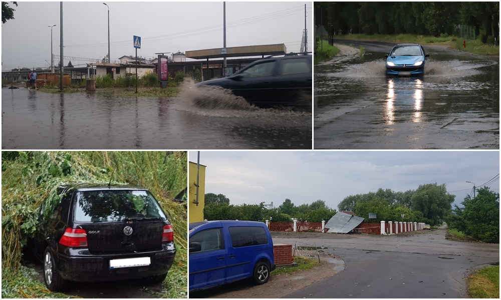 Zalane ulice, połamane drzewa i liczne interwencje straży. Zobacz bilans wczorajszej nawałnicy - Zdjęcie główne