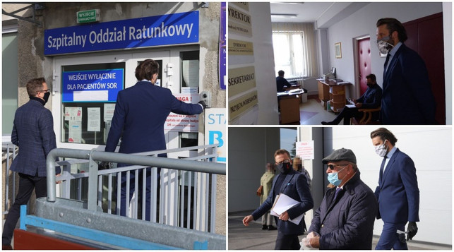 [ZDJĘCIA] Kutnowski szpital placówką zakaźną. Joński i Serenda wchodzą z kontrolą - Zdjęcie główne
