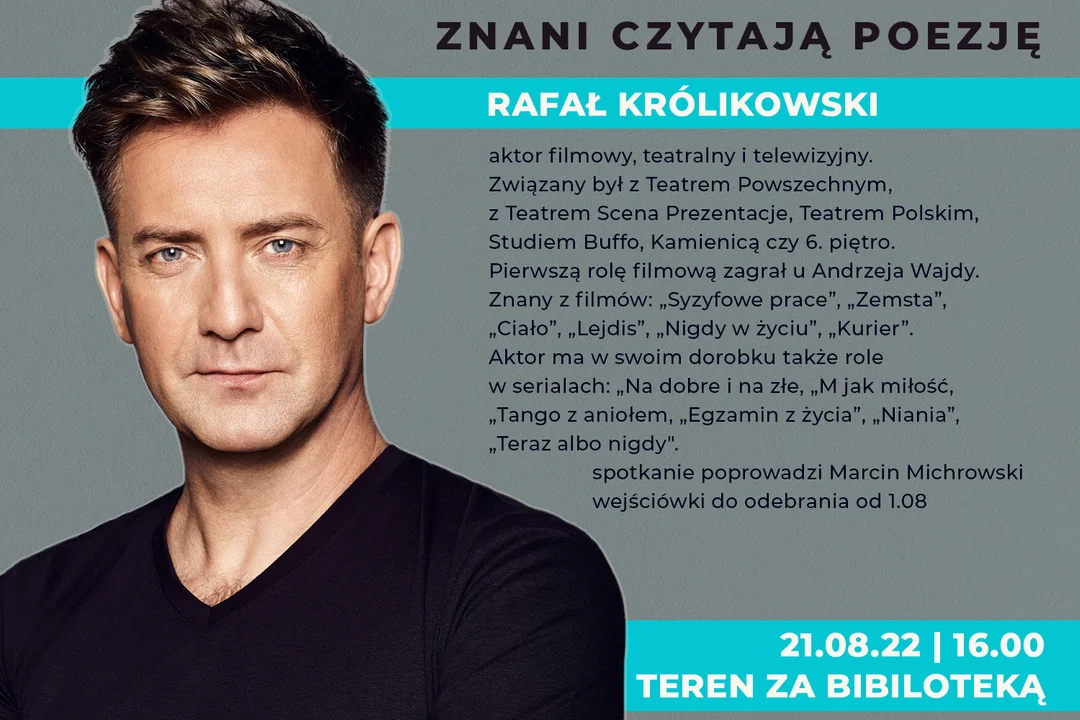 Kutnowska biblioteka zaprasza na spotkanie z Rafałem Królikowskim