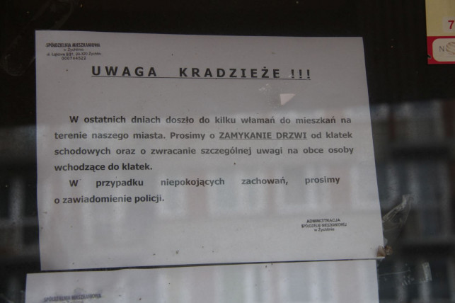 Kolejne kradzieże w Żychlinie. Spółdzielnia apeluje o ostrożność - Zdjęcie główne