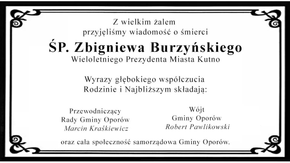Kondolencje Gmina Oporów - Zdjęcie główne