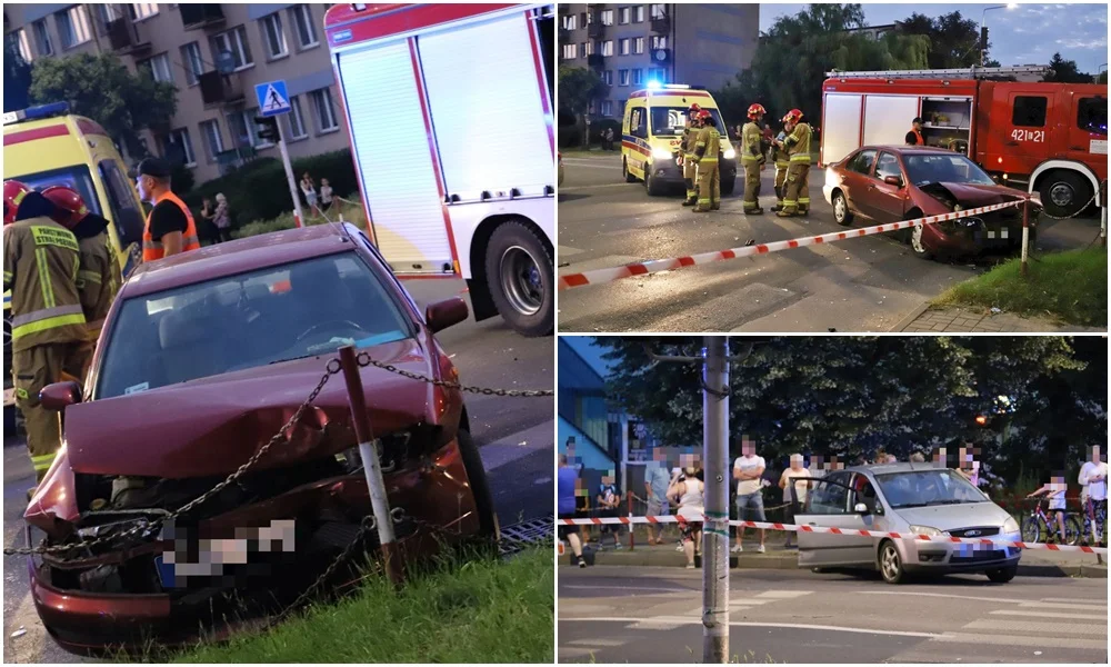 Groźny wypadek w centrum Kutna. Zderzyły się dwie osobówki, na miejscu wszystkie służby [ZDJĘCIA] - Zdjęcie główne