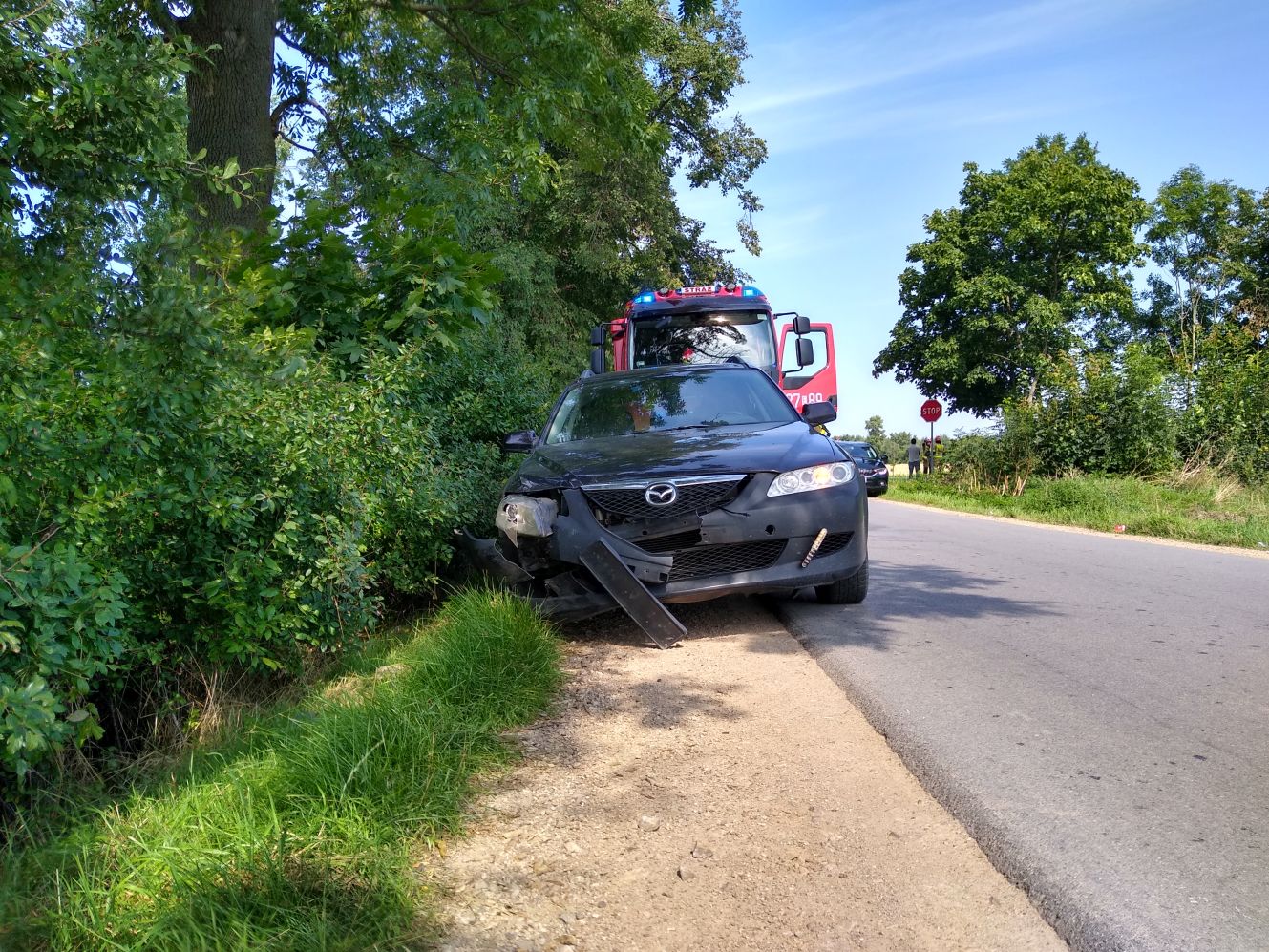 Pod Kutnem trwa akcja straży pożarnej, obecni są także policjanci