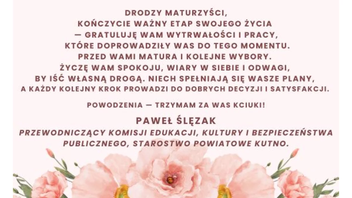 Życzenia dla maturzystów