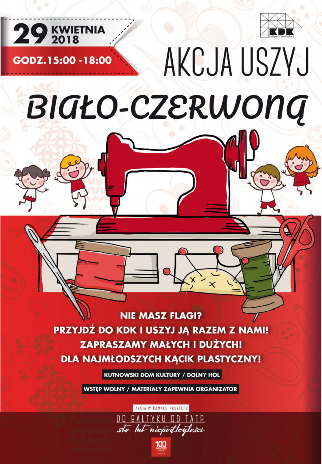 Nie masz flagi? Przyjdź do KDK-u i.. sam uszyj biało-czerwoną - Zdjęcie główne