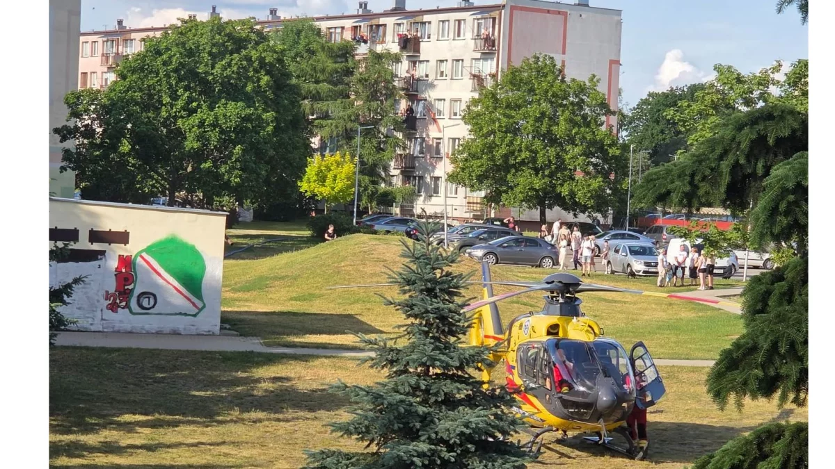 Dramat na kutnowskim osiedlu. Lądował śmigłowiec LPR