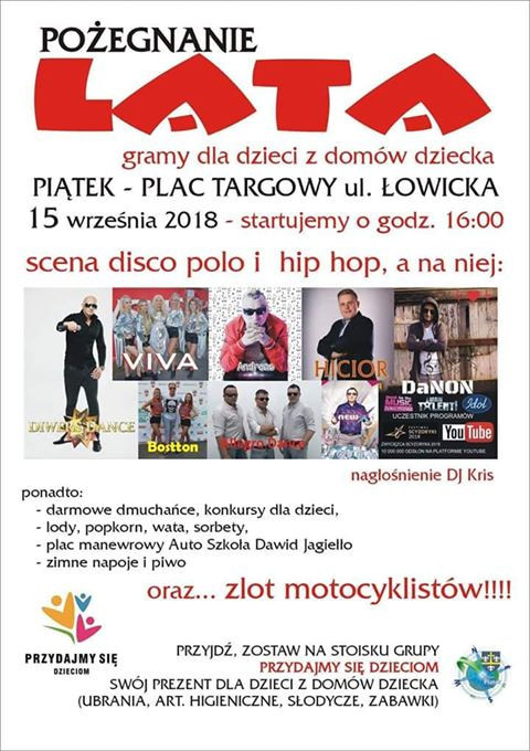 Muzyczne pożegnanie lata w Piątku! Grają dla dzieci z domów dziecka! - Zdjęcie główne