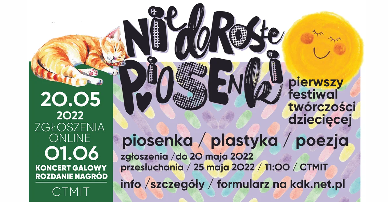 Przed nami I Festiwal Twórczości Dziecięcej "Niedorosłe piosenki"! KDK zaprasza do udziału - Zdjęcie główne