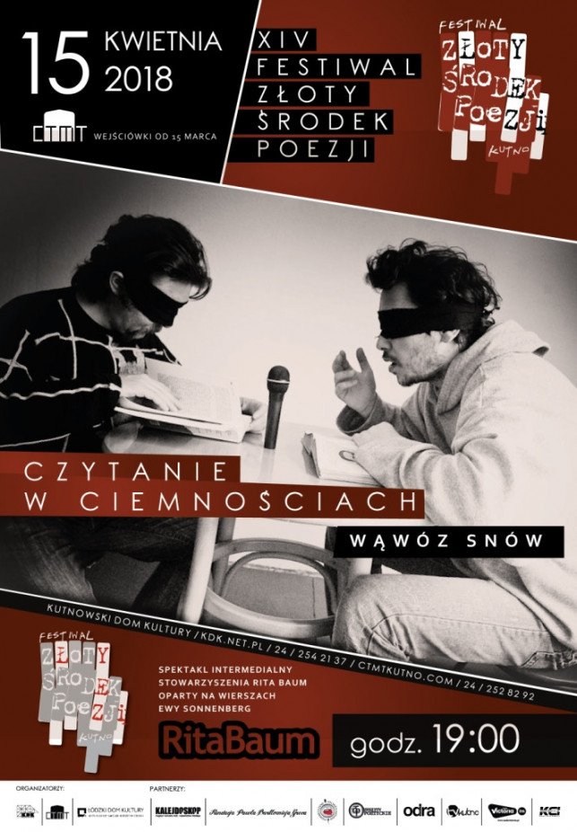 XIV Złoty Środek Poezji - spektakl "Czytanie w ciemnościach" / "Wąwóz snów" - Zdjęcie główne