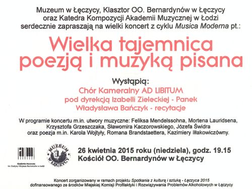 Koncert "Wielka Tajemnica poezją i muzyką pisana" - Zdjęcie główne