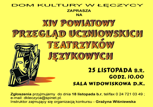 XIV Powiatowy Przegląd Uczniowskich Teatrzyków Językowych - Zdjęcie główne