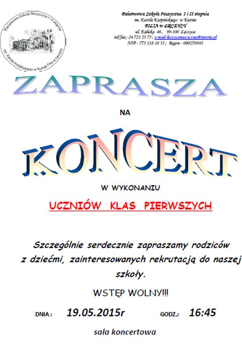 Pierwszaki zagrają koncert - Zdjęcie główne