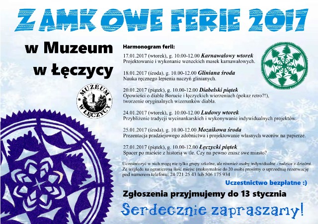 Zamkowe Ferie 2017 w Muzeum w Łęczycy  - Zdjęcie główne