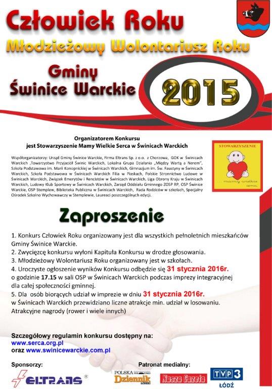 Konkurs - Człowiek Roku Gminy Świnice Warckie 2015 - Zdjęcie główne