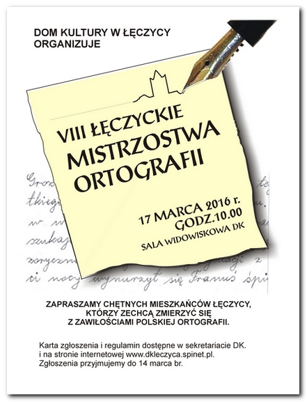 VIII Łęczyckie Mistrzostwa Ortografii - Zdjęcie główne