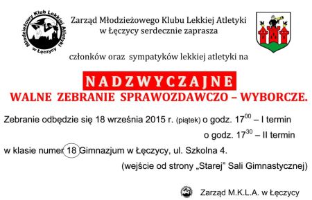 Nadzwyczajne walne zebranie dla sympatyków lekkiej atletyki - Zdjęcie główne