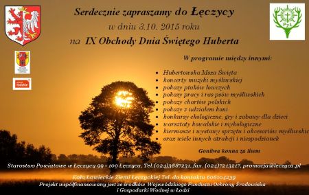 [PLAKAT] IX Obchody Dnia Świętego Huberta - Zdjęcie główne