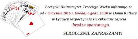Zajęcia brydża sportowego w ŁUTW - Zdjęcie główne