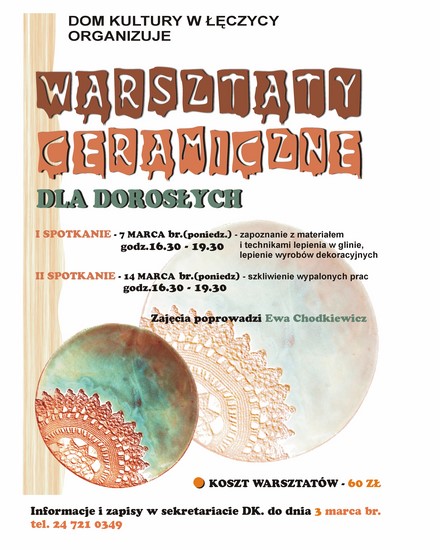 Warsztaty ceramiczne dla dorosłych - Zdjęcie główne