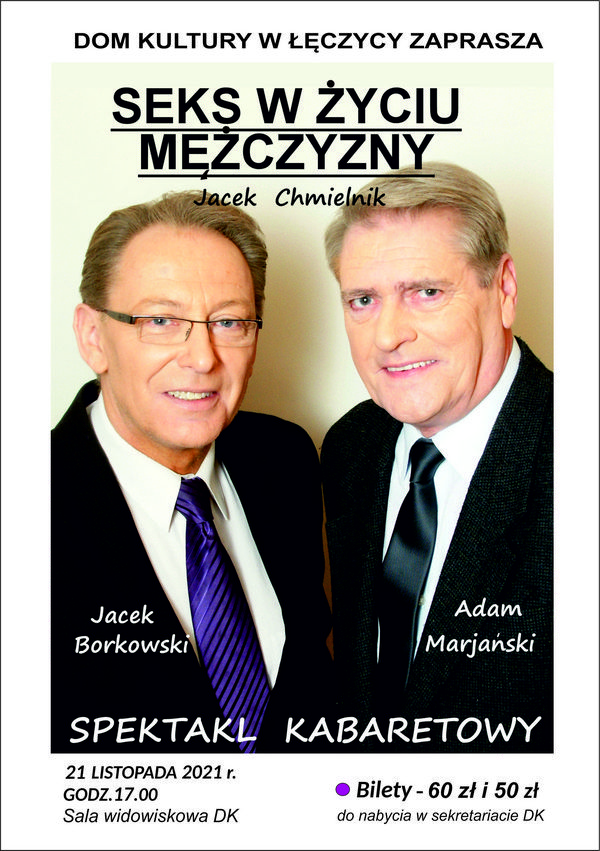 Spektakl "Seks w życiu mężczyzny" już 21 listopada w Domu Kultury w Łęczycy