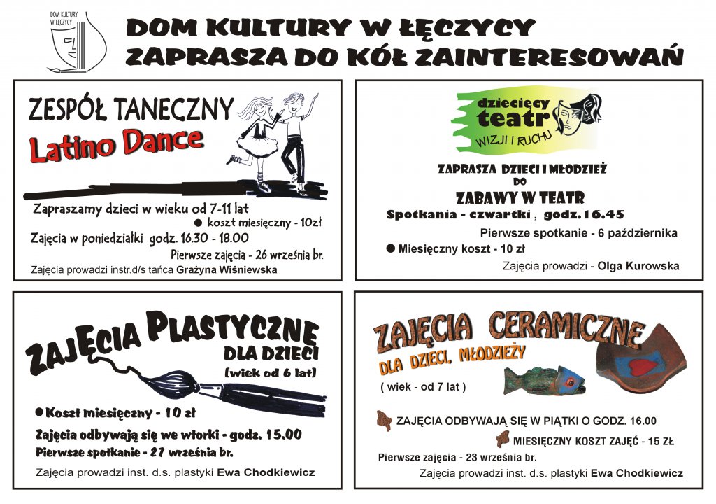 Koła zainteresowań w Domu Kultury - Zdjęcie główne