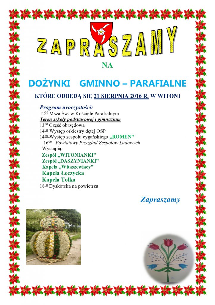 Dożynki gminno-parafialne w Witoni - Zdjęcie główne