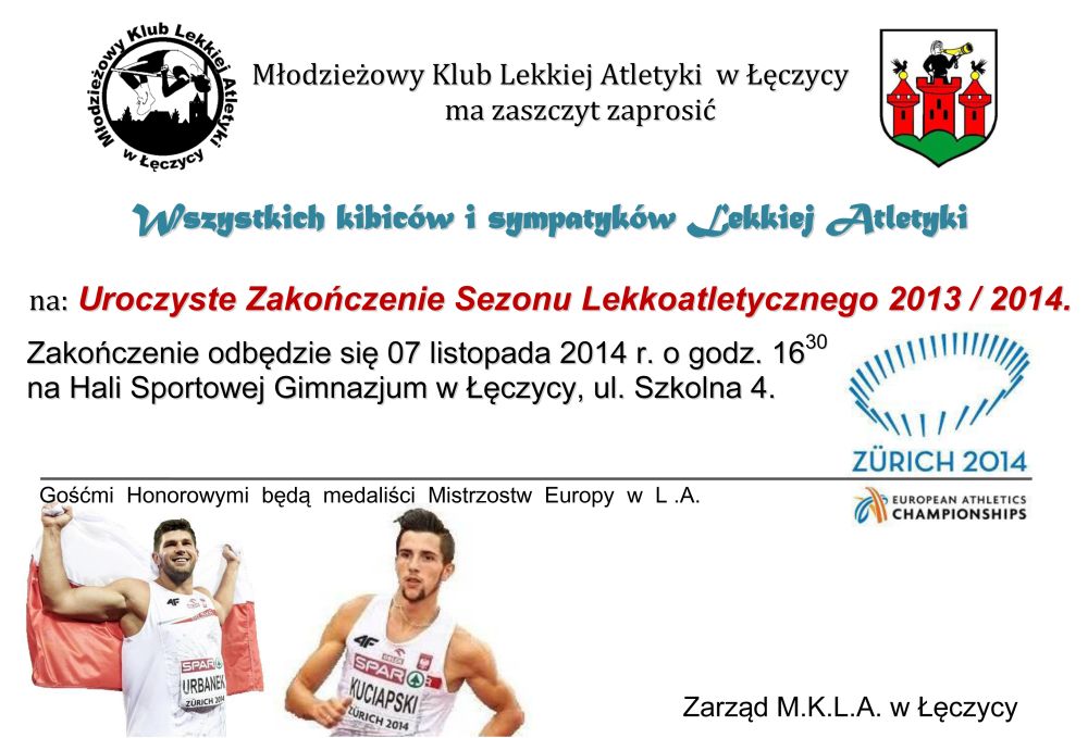 Uroczyste Zakończenie Sezonu Lekkoatletycznego 2013/2014 - Zdjęcie główne