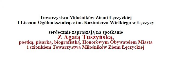 Spotkanie z Agatą Tuszyńską - Zdjęcie główne