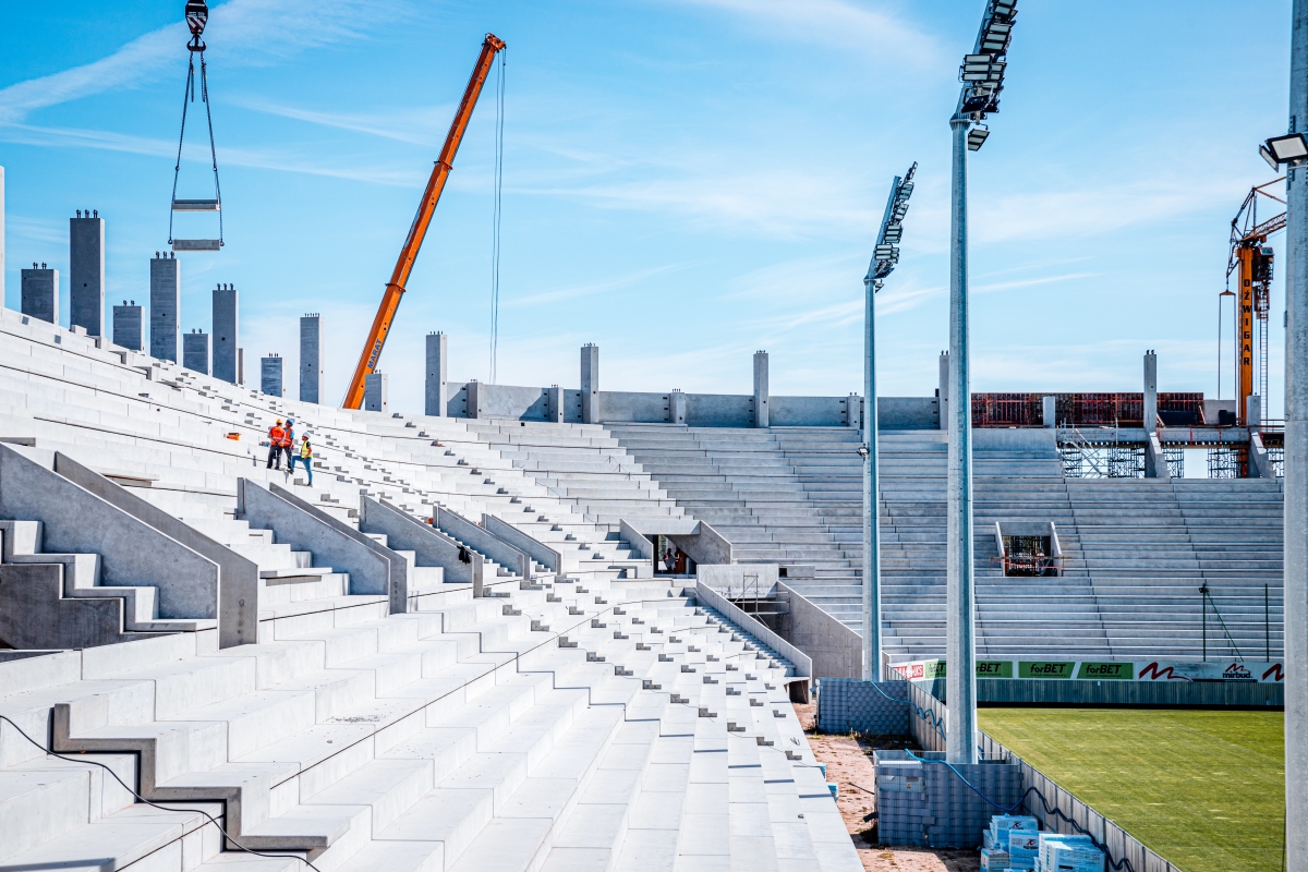 Budowa stadionu ŁKS: w październiku widoczne zmiany na trybunie północnej - Zdjęcie główne