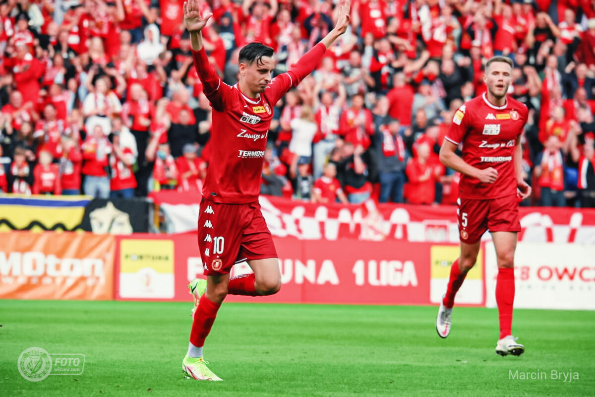 Juliusz Letniowski strzelał piękne gole dla Widzewa Fot. widzew.com