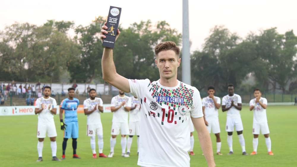 Joseba Beitia, hiszpański gwiazdor drużyny Mohun Bagan z nagrodą dla najlepszego piłkarza miesiąca, fot. I-League