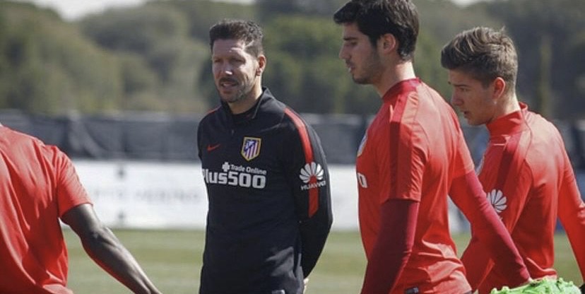 Nacho Monsalve podczas treningu prowadzonego przez Diego Simeone, fot. IG / @nachomonsalve4