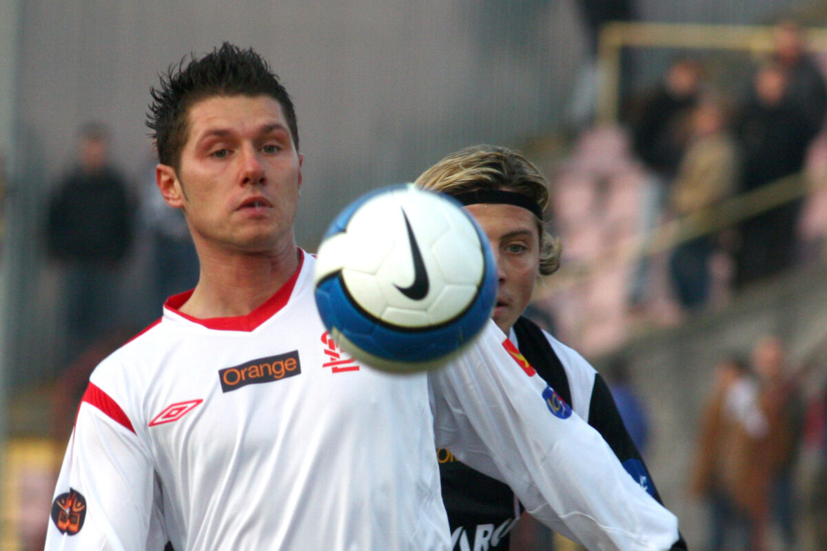 2008 rok., Łukasz Madej w barwach ŁKS-u, fot. Marian Zubrzycki