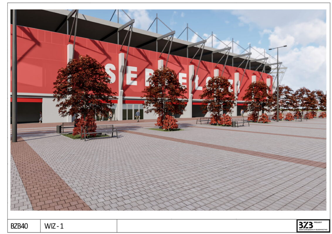 Zieleniec przy stadionie Widzewa - wizualizacja