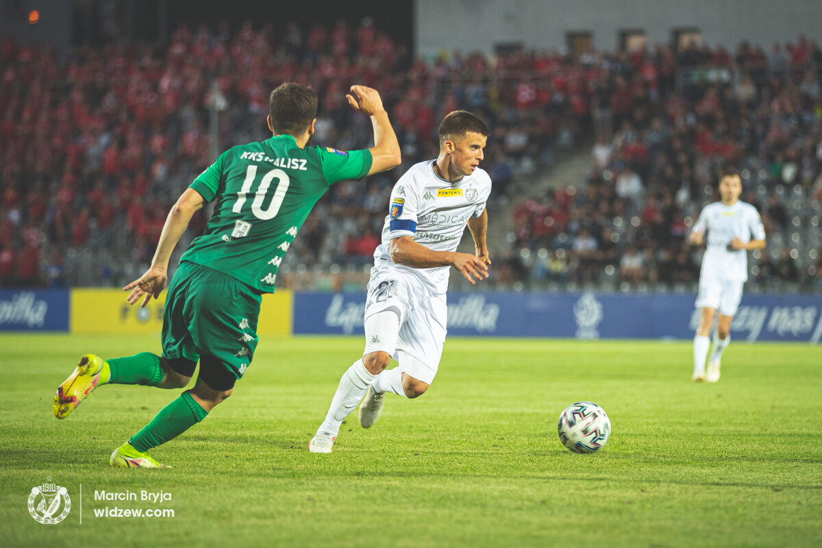 Jakub Sypek w meczu KKS Kalisz - Widzew Łódź/fot. Marcin Bryja, widzew.com