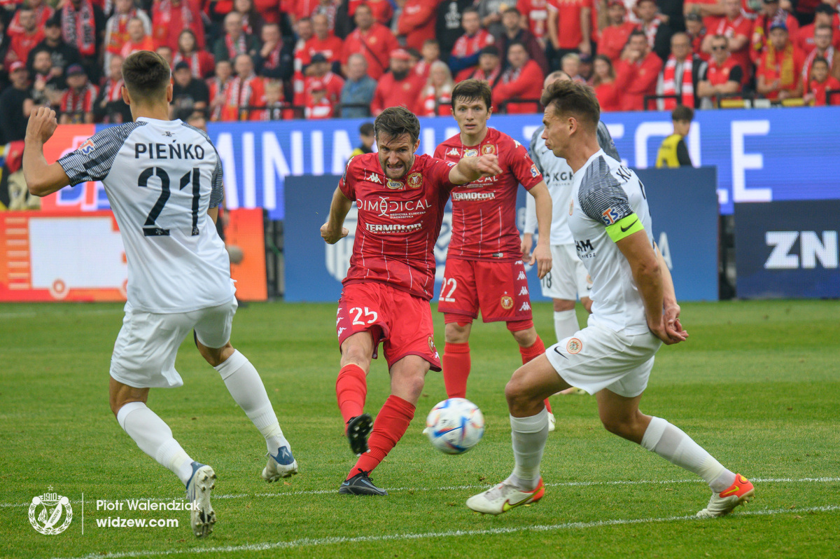 Widzew Łódź - Zagłębie Lubin. Marek Hanousek i Dominik Kun/fot. Piotr Walendziak, widzew.com