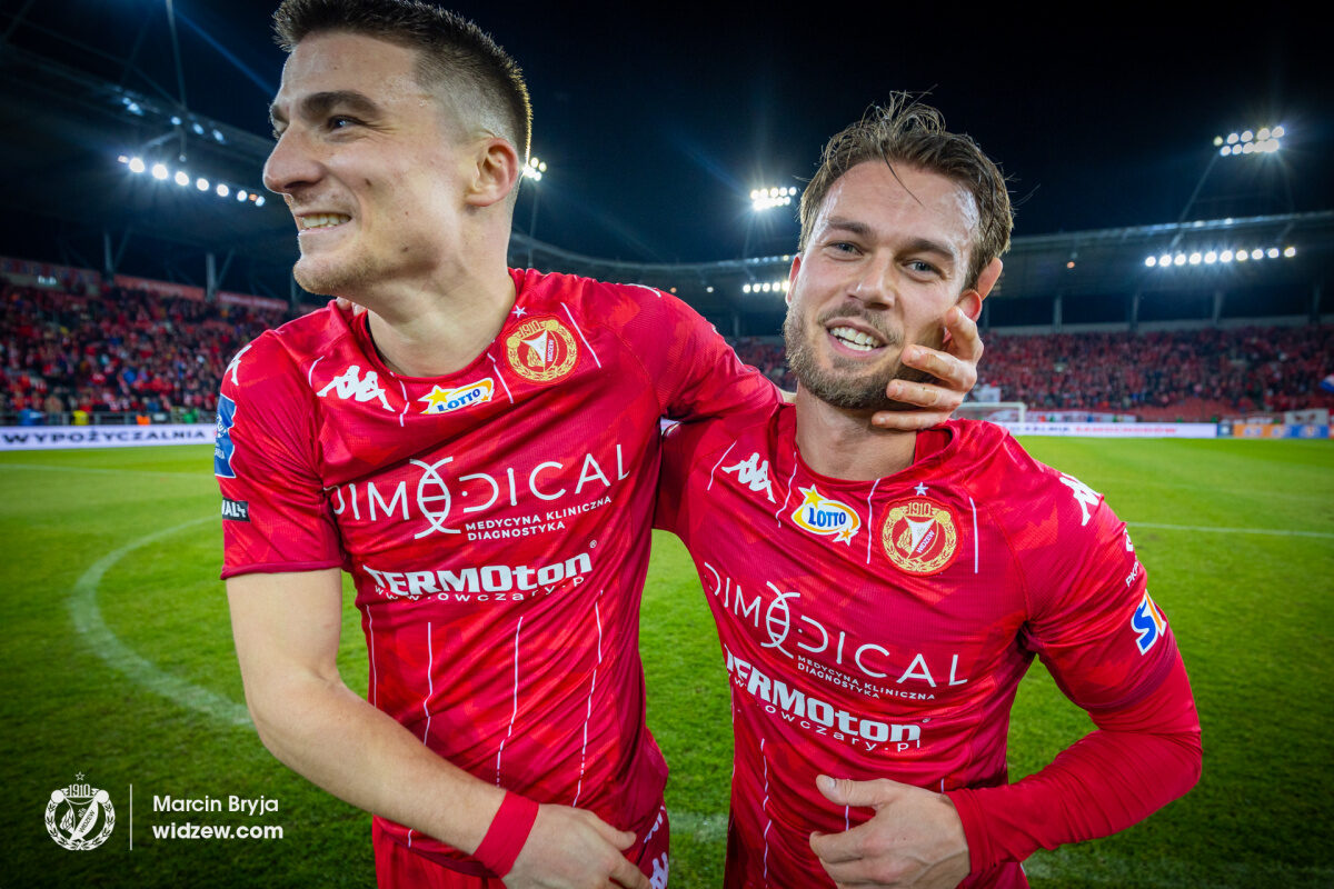 Widzew Łódź - Śląsk Wrocław, Jordi Sanchez i Kristoffer Normann Hansen (fot. Marcin Bryja, widzew.com)