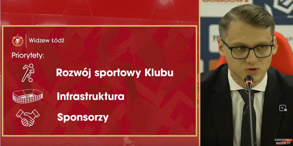 Michał Rydz, prezes Widzewa Łódź/fot. WidzewTV