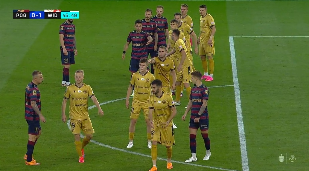 Screen z meczu Pogoń - Widzew / źródło: canalplus.com