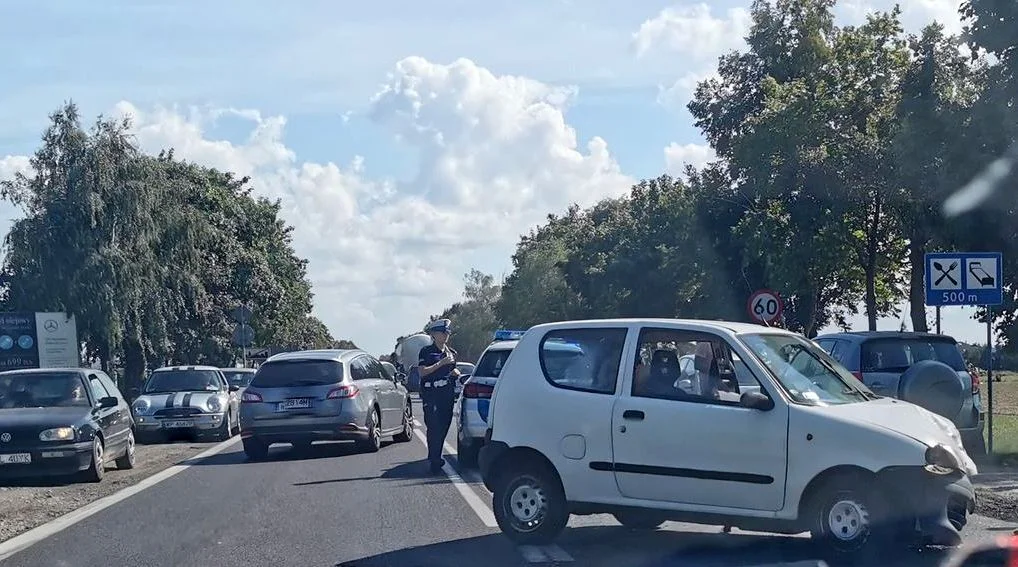 Zderzenie kilku aut pod Płockiem. Utrudnienia w ruchu - Zdjęcie główne