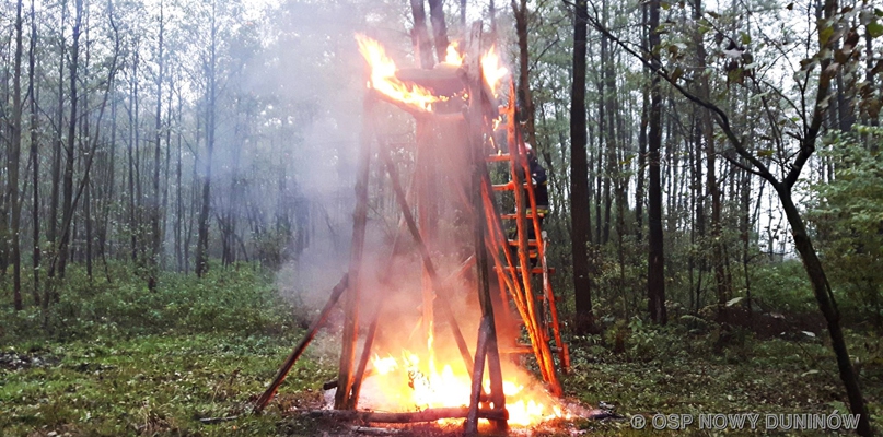 Pożar. W płomieniach stanęła leśna ambona - Zdjęcie główne