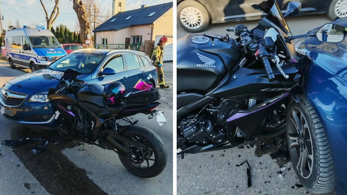 Poważny wypadek. Ranna motocyklistka trafiła do szpitala
