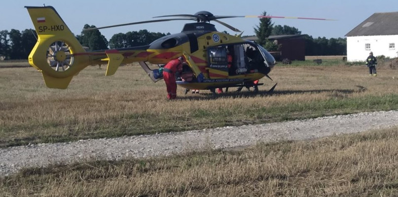 Śmigłowiec w akcji. Zderzenie quada z samochodem osobowym - Zdjęcie główne