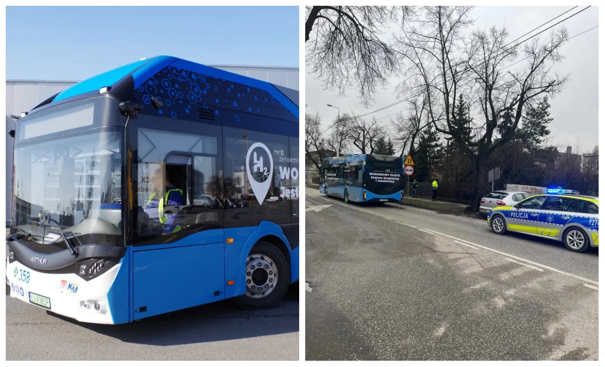 Kolejny autobus wodorowy przyjechał do Płocka. Po 3 dniach miał wypadek - Zdjęcie główne