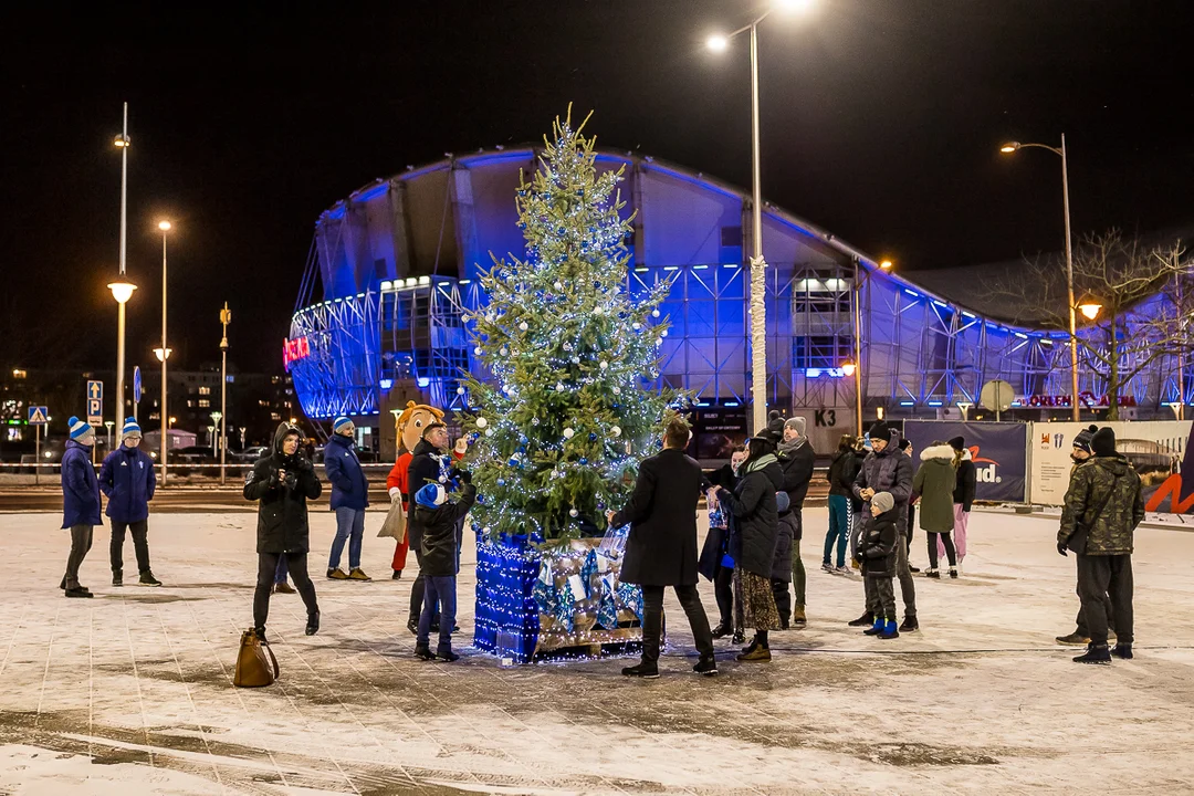 Kibice Wisły Płock ubrali choinkę przed stadionem [ZDJĘCIA] - Zdjęcie główne