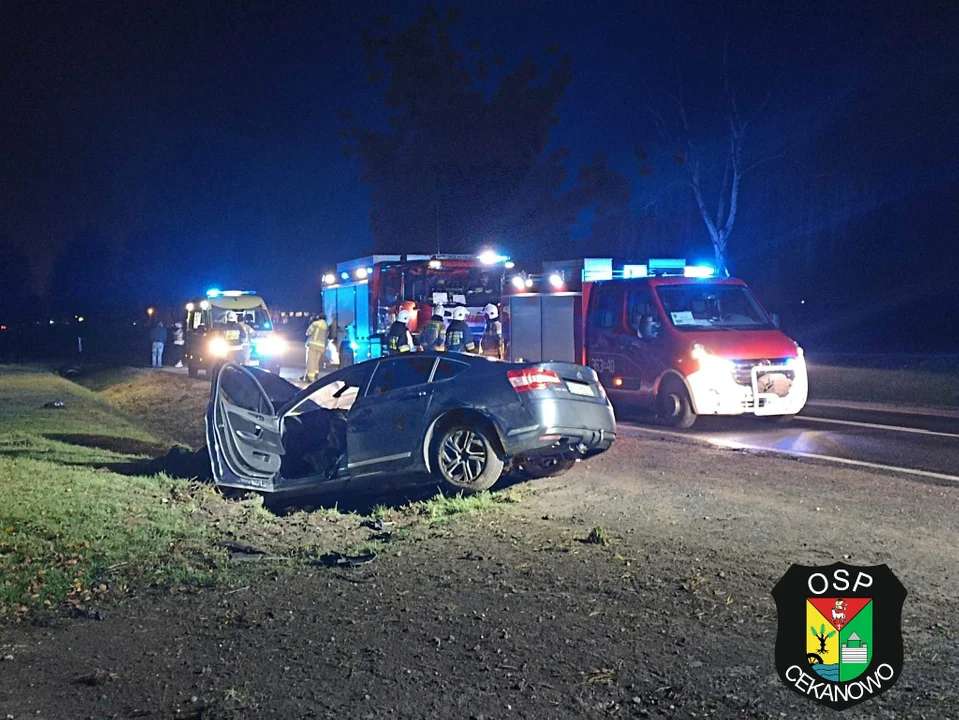 Auto wjechało do rowu. Są rani - kierowca uciekł - Zdjęcie główne