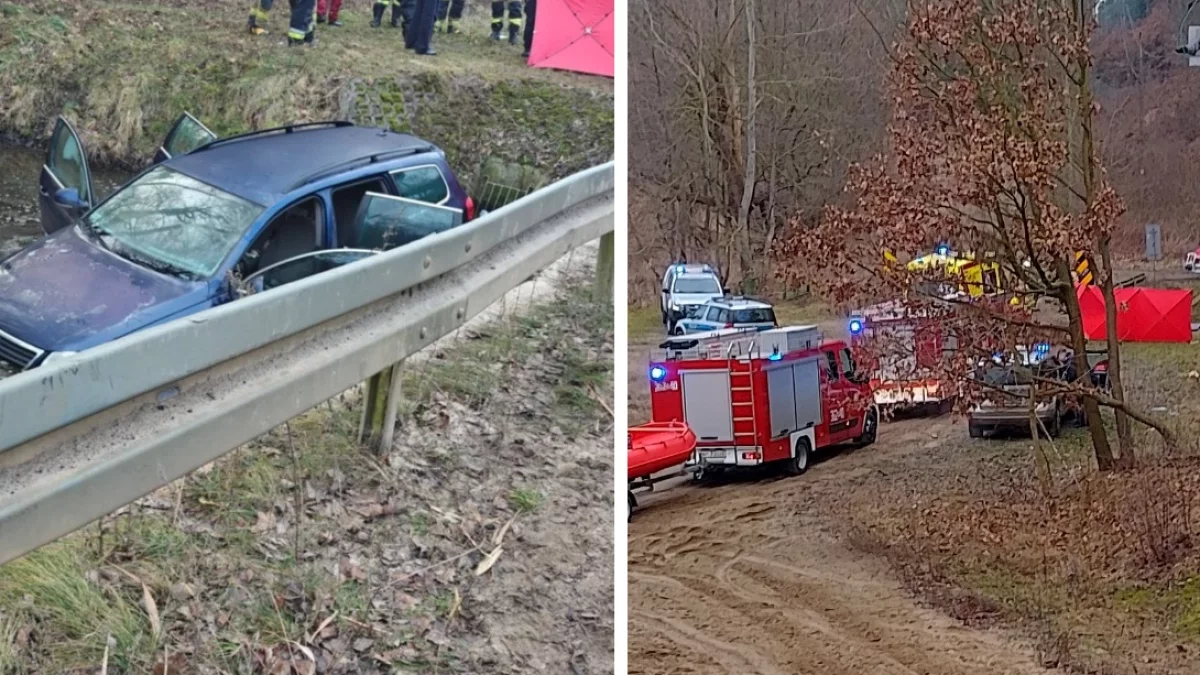 Strażacy wyciągnęli samochód z wody. Nie żyje mężczyzna, który był w środku - Zdjęcie główne